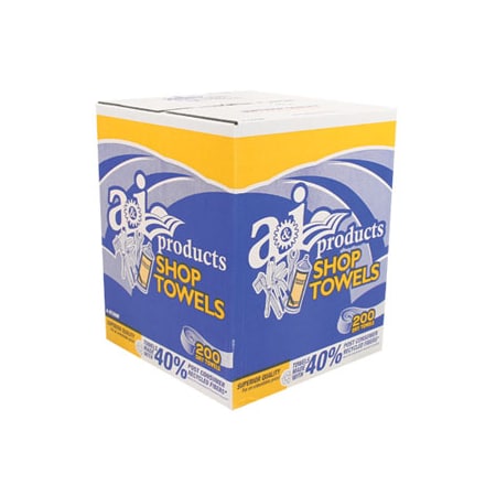A & I Products Shop Towel, 10" X 12";  Case Of 6, 200 Count Card Board Boxes 26.5" x17.5" x11" A-ST200B-6